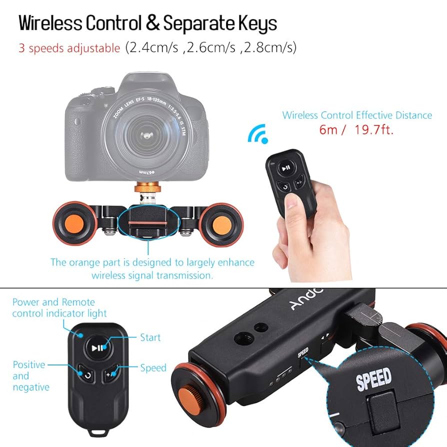 Amazon | Andoer 3輪 ワイヤレス カメラ ビデオ オートドリー